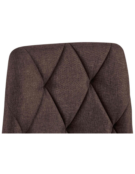 Chaise moderne chic matelassée Tissu Marron Motif losanges Métal Noir Mat Jasen - 4