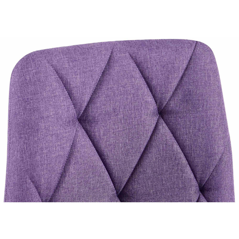 Chaise moderne chic matelassée Tissu Violet Motif losanges Métal Noir Mat Jasen - 4