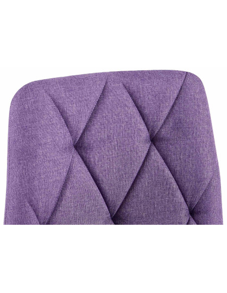 Chaise moderne chic matelassée Tissu Violet Motif losanges Métal Noir Mat Jasen - 4