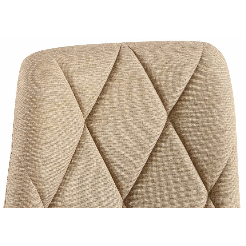 Chaise moderne chic matelassée Tissu Taupe Motif losanges Métal Noir Mat Jasen - 4