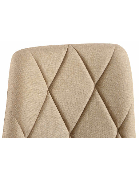 Chaise moderne chic matelassée Tissu Taupe Motif losanges Métal Noir Mat Jasen - 4