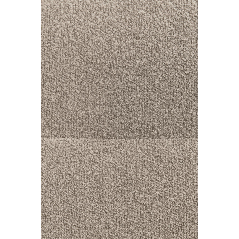 Fauteuil de table bouclette pivotant Tissu Taupe Bouclé Métal Noir Teddy 