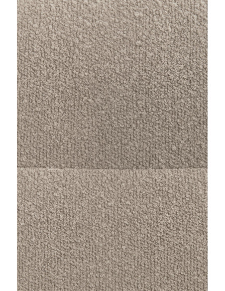 Fauteuil de table bouclette pivotant Tissu Taupe Bouclé Métal Noir Teddy 