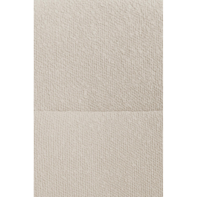 Fauteuil de table bouclette pivotant Tissu Blanc crème Bouclé Métal Noir Teddy - 3