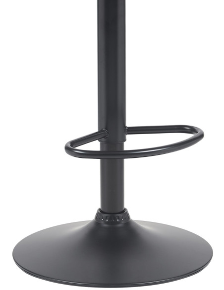 Tabouret de bar mid-century moderne Polyuréthane Blanc crème Bois Marron noyer Elios - 4