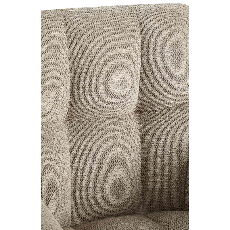 Fauteuil de table pivotant Tissu Taupe Matelassé Métal Noir Mat Milon - 5