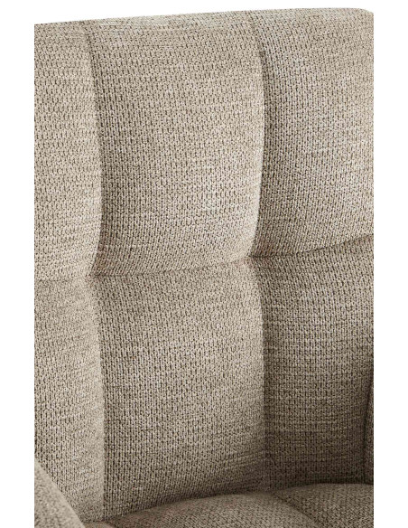 Fauteuil de table pivotant Tissu Taupe Matelassé Métal Noir Mat Milon - 5