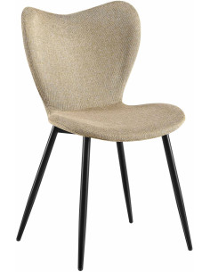 Chaise scandinave moderne Papillon Tissu Taupe Métal Noir Mat Jaleny - 1