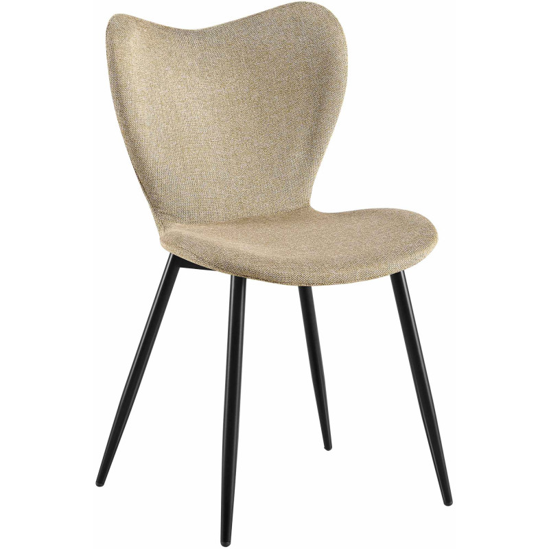 Chaise scandinave moderne Papillon Tissu Taupe Métal Noir Mat Jaleny - 1