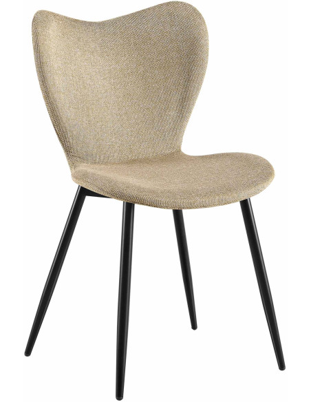 Chaise scandinave moderne Papillon Tissu Taupe Métal Noir Mat Jaleny - 1