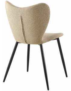 Chaise scandinave moderne Papillon Tissu Taupe Métal Noir Mat Jaleny - 2