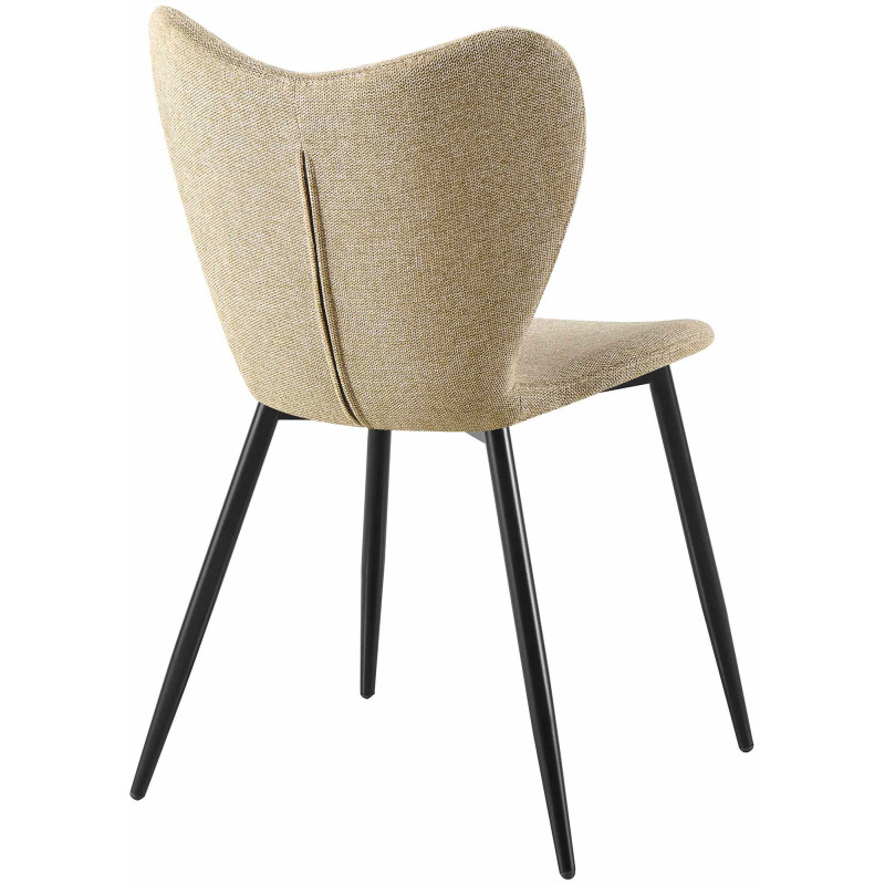 Chaise scandinave moderne Papillon Tissu Taupe Métal Noir Mat Jaleny - 2