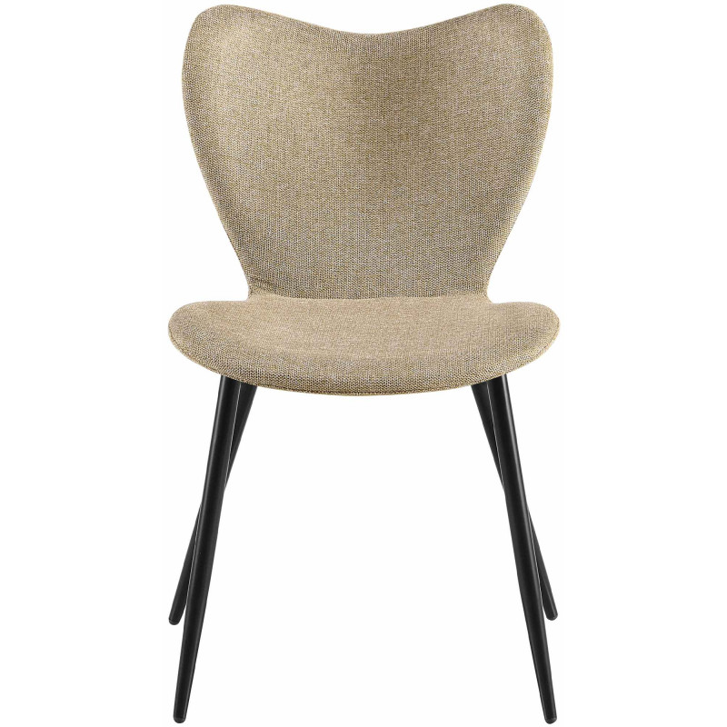 Chaise scandinave moderne Papillon Tissu Taupe Métal Noir Mat Jaleny - 3