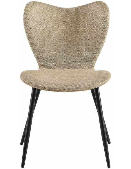 Chaise scandinave moderne Papillon Tissu Taupe Métal Noir Mat Jaleny - 3