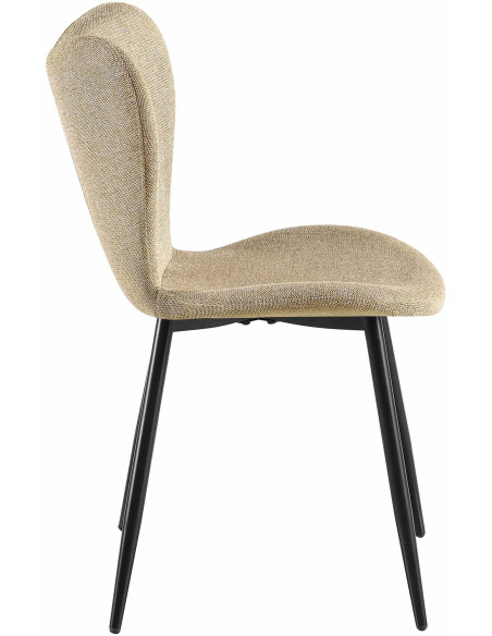 Chaise scandinave moderne Papillon Tissu Taupe Métal Noir Mat Jaleny - 4