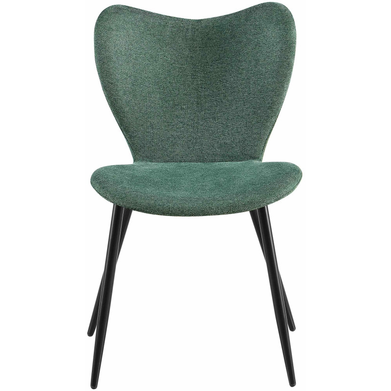Chaise scandinave moderne Papillon Tissu Vert Métal Noir Mat Jaleny - 3