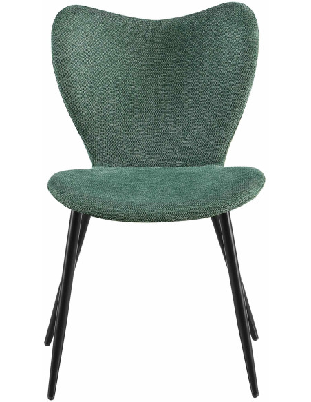 Chaise scandinave moderne Papillon Tissu Vert Métal Noir Mat Jaleny - 3
