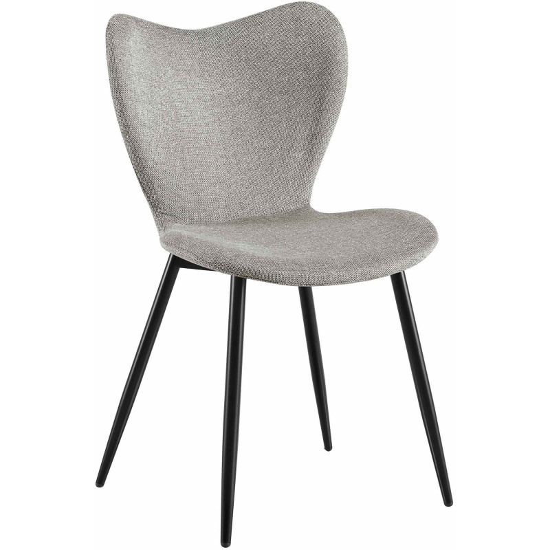 Chaise scandinave moderne Papillon Tissu Gris Métal Noir Mat Jaleny - 1