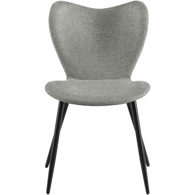 Chaise scandinave moderne Papillon Tissu Gris Métal Noir Mat Jaleny - 3