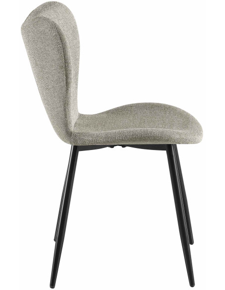 Chaise scandinave moderne Papillon Tissu Gris Métal Noir Mat Jaleny - 4