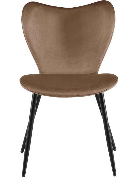 Chaise scandinave moderne Papillon Velours Marron Métal Noir Mat Jaleny - 3
