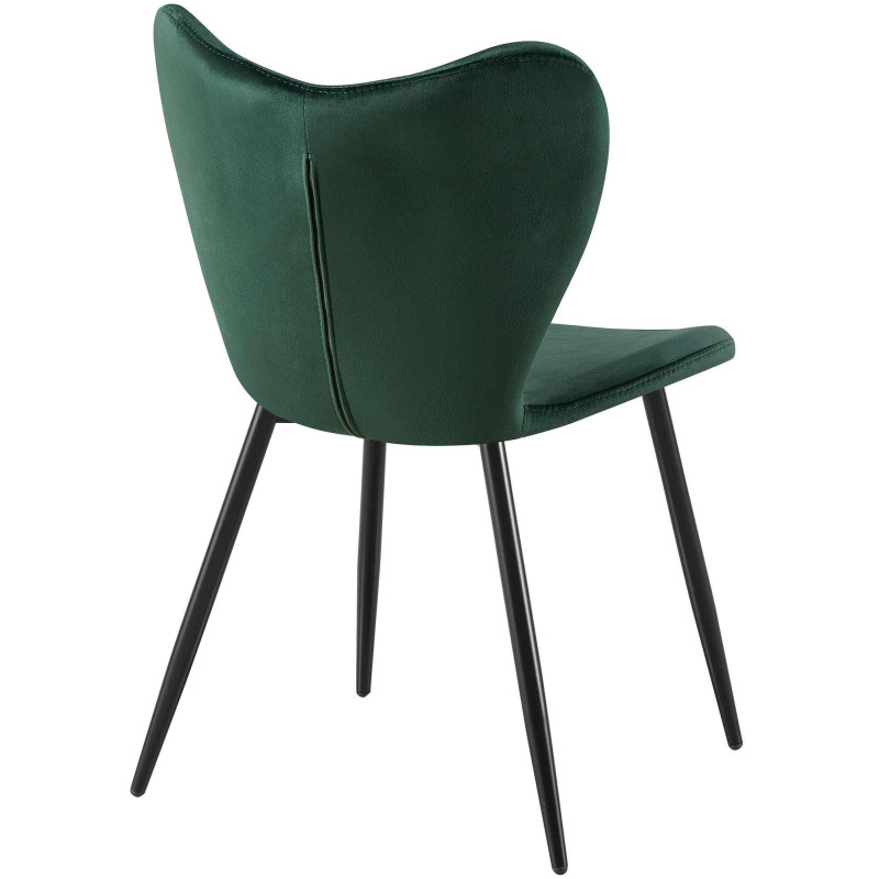 Chaise scandinave moderne Papillon Velours Vert Métal Noir Mat Jaleny - 2