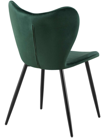 Chaise scandinave moderne Papillon Velours Vert Métal Noir Mat Jaleny - 2
