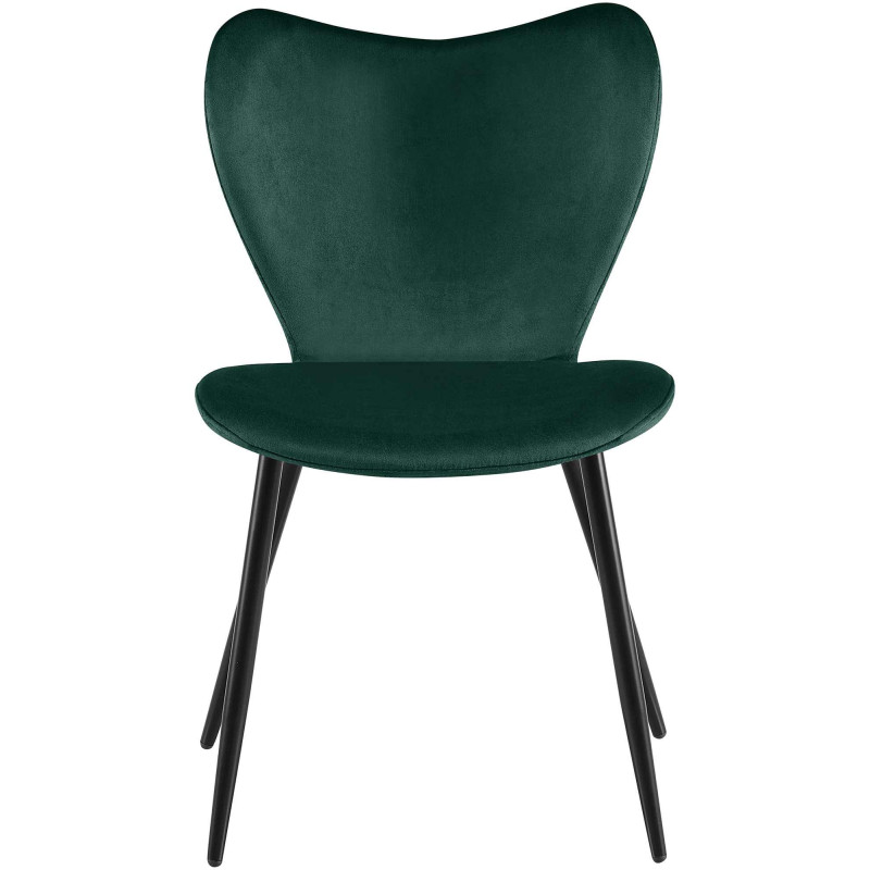 Chaise scandinave moderne Papillon Velours Vert Métal Noir Mat Jaleny - 3