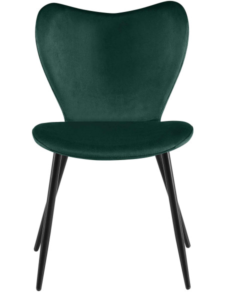 Chaise scandinave moderne Papillon Velours Vert Métal Noir Mat Jaleny - 3
