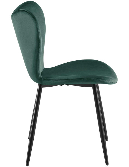Chaise scandinave moderne Papillon Velours Vert Métal Noir Mat Jaleny - 4