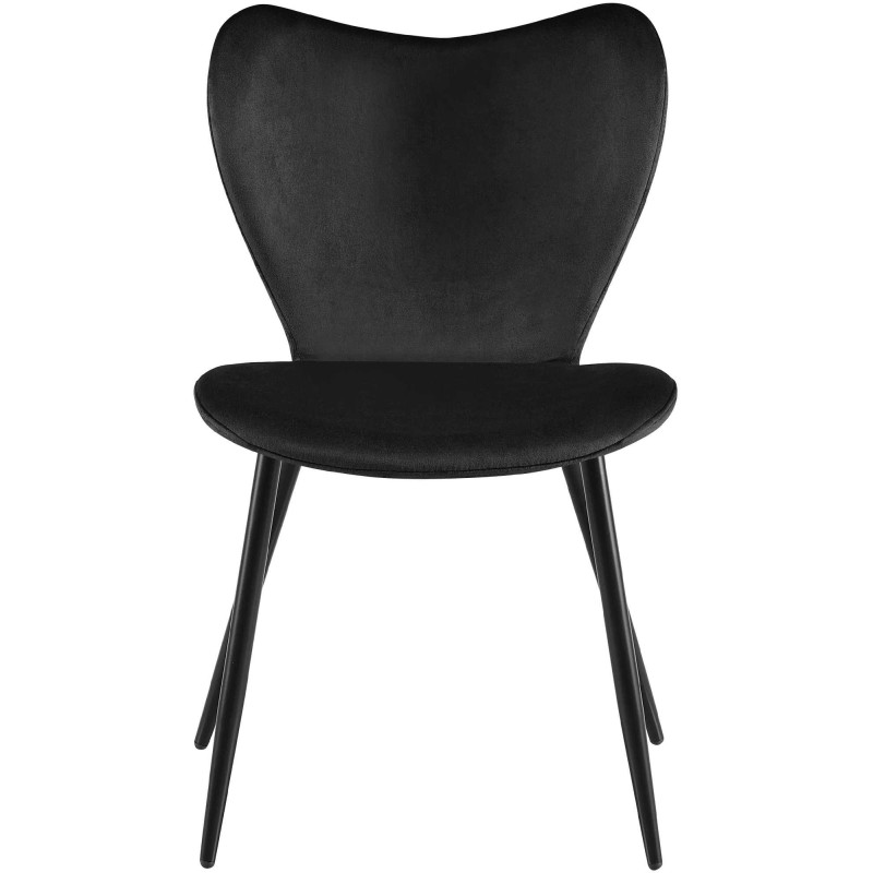 Chaise scandinave moderne Papillon Velours Noir Métal Noir Mat Jaleny - 3