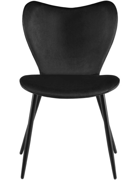 Chaise scandinave moderne Papillon Velours Noir Métal Noir Mat Jaleny - 3
