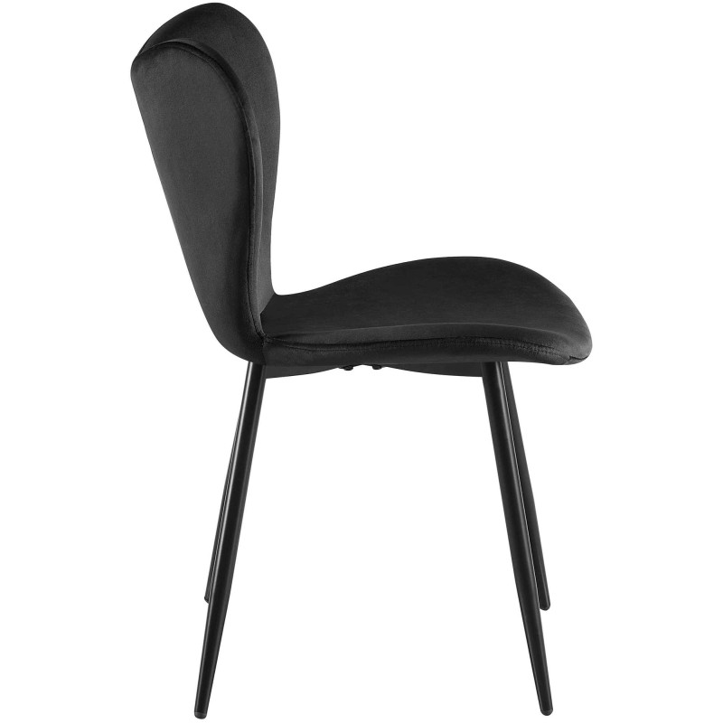 Chaise scandinave moderne Papillon Velours Noir Métal Noir Mat Jaleny - 4