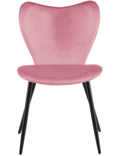 Chaise scandinave moderne Papillon Velours Rose Métal Noir Mat Jaleny - 3
