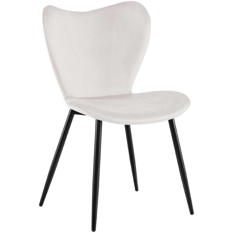 Chaise scandinave moderne Papillon Velours Gris Métal Noir Mat Jaleny - 1