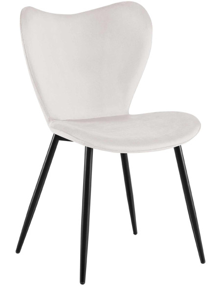 Chaise scandinave moderne Papillon Velours Gris Métal Noir Mat Jaleny - 1