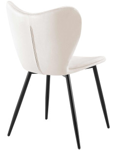 Chaise scandinave moderne Papillon Velours Gris Métal Noir Mat Jaleny - 2