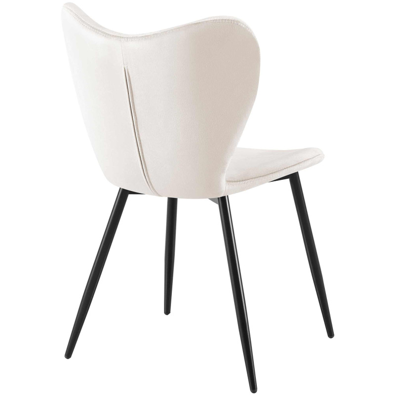 Chaise scandinave moderne Papillon Velours Gris Métal Noir Mat Jaleny - 2