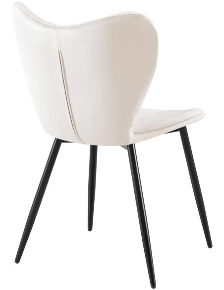 Chaise scandinave moderne Papillon Velours Gris Métal Noir Mat Jaleny - 2