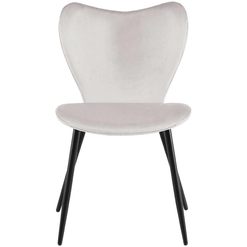 Chaise scandinave moderne Papillon Velours Gris Métal Noir Mat Jaleny - 3
