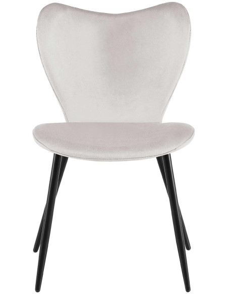Chaise scandinave moderne Papillon Velours Gris Métal Noir Mat Jaleny - 3