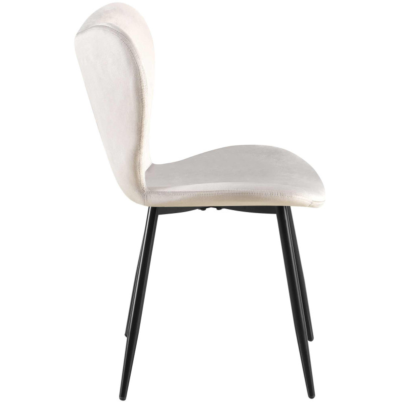 Chaise scandinave moderne Papillon Velours Gris Métal Noir Mat Jaleny - 4