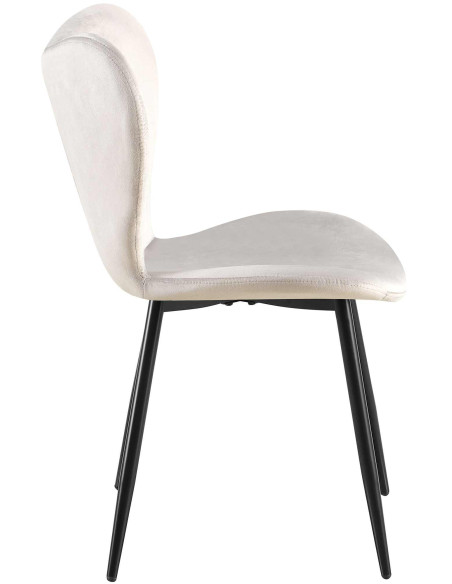 Chaise scandinave moderne Papillon Velours Gris Métal Noir Mat Jaleny - 4