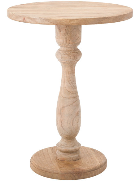 Sellette haute vintage chic Ronde 50 cm Bois de mindi massif Naturel Olmir