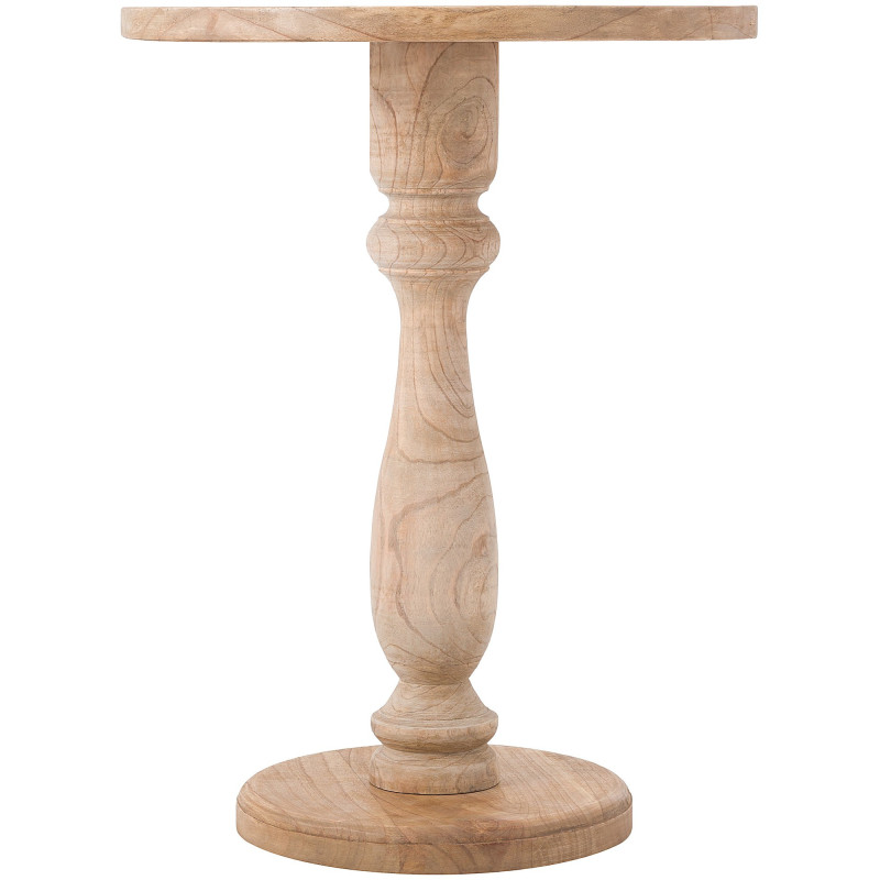 Sellette haute vintage chic Ronde 50 cm Bois de mindi massif Naturel Olmir 