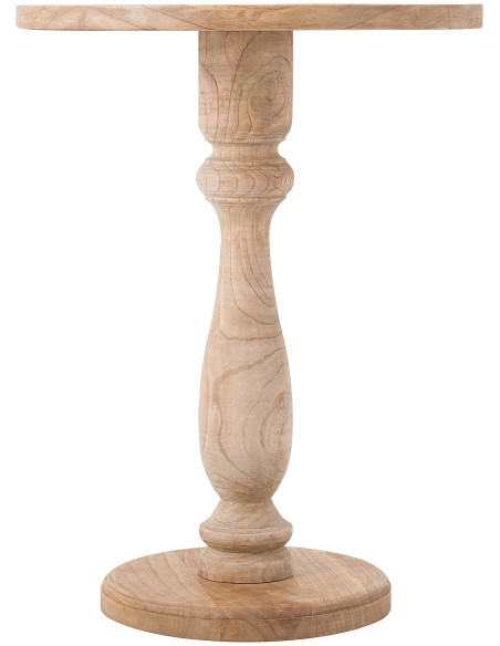 Sellette haute vintage chic Ronde 50 cm Bois de mindi massif Naturel Olmir 