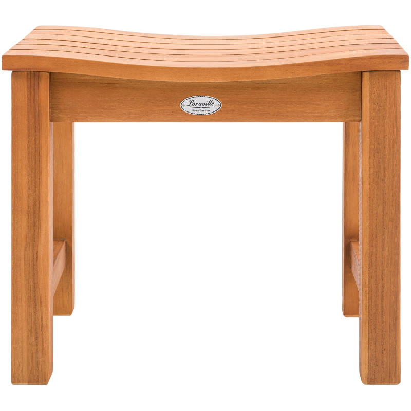 Tabouret de jardin Bas Bois de teck Naturel Nyrel - 2