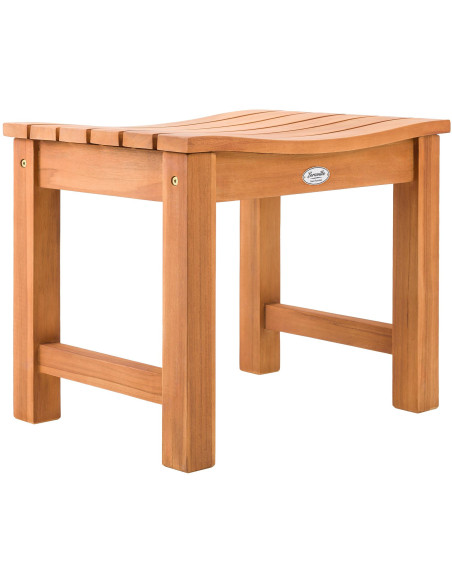 Tabouret de jardin Bas Bois de teck Naturel Nyrel - 1