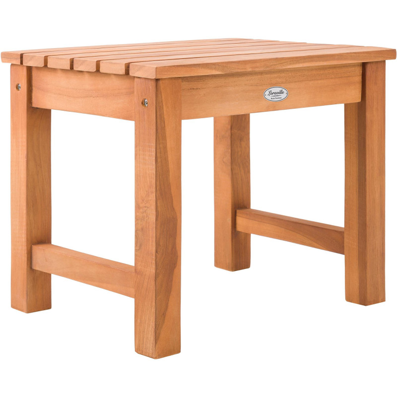 Table basse de jardin Rectangulaire Bois de teck massif Naturel Larek - 1
