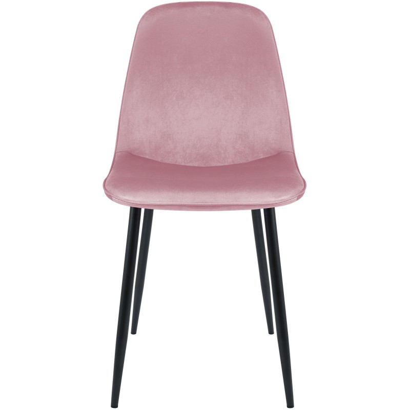 Chaise moderne minimaliste Velours Rose Métal Noir Mat Erony - 4